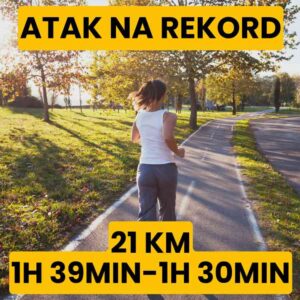 Atak na rekord życiowy 21km - (1h 39min-1h 30min) - 16 tygodni